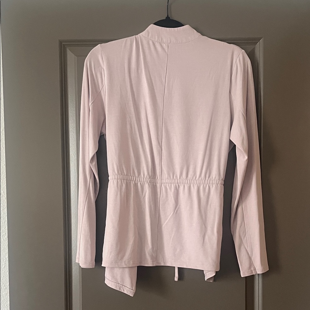 Express Blush Pink Open Front Cardigan - Picture 3 of 4